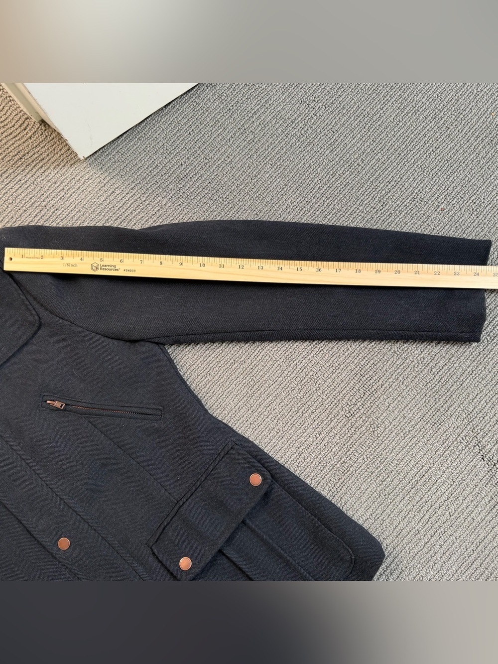 H&M Men's Military Style Black Field Jacket - Size 36R - Picture 10 of 11